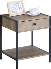 Load image into Gallery viewer, Side Table With Drawer Storage 2 Tier Living Room Bedroom Furniture Sofa End 40x40x50 cm
