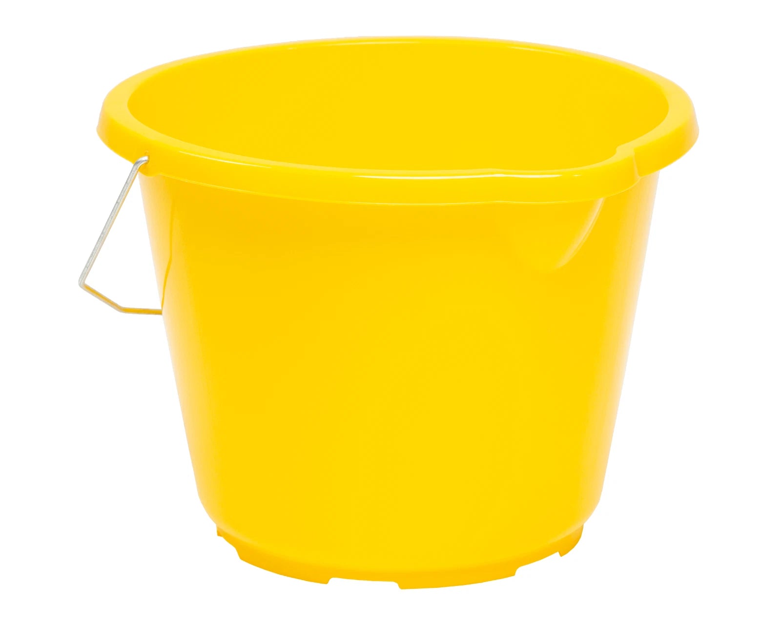 8L Plastic Yellow Bucket Heavy Duty Builders Water Storage Strong Metal Handle