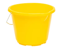 8L Plastic Yellow Bucket Heavy Duty Builders Water Storage Strong Metal Handle