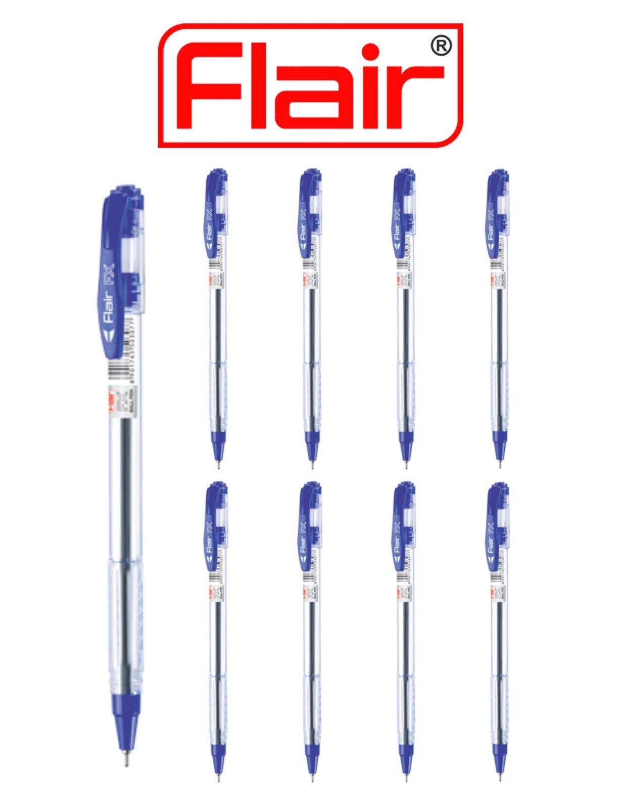 Flair Ballpoint Pens Blue Smooth Writing 0.7mm Office School Biro Pen Stationery