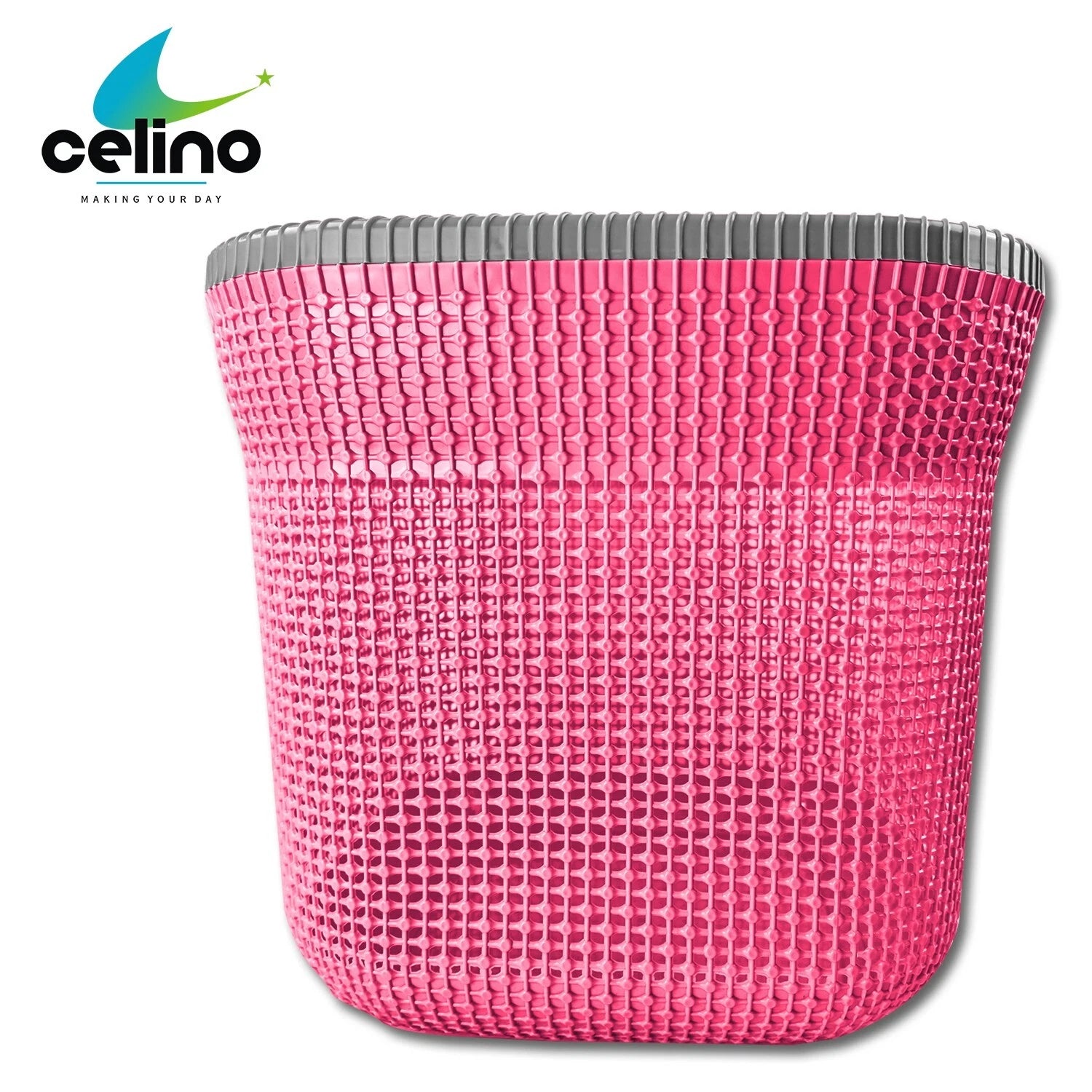 53L Plastic Rattan Laundry Basket Strong Washing Clothes Hamper Storage Knitted