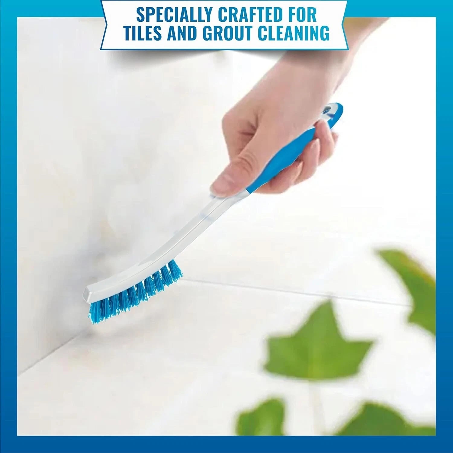 Grout & Tile Brush Mould Bathroom Cleaning Stain Remover Stiff Narrow Washable