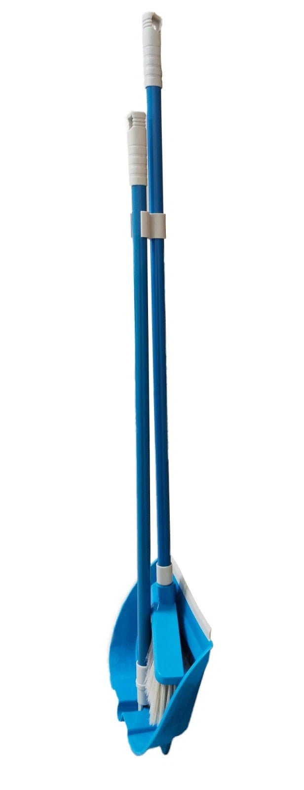 Long Handled Dustpan and Brush Set Broom Floor Sweeper Cleaning Blue Foldable
