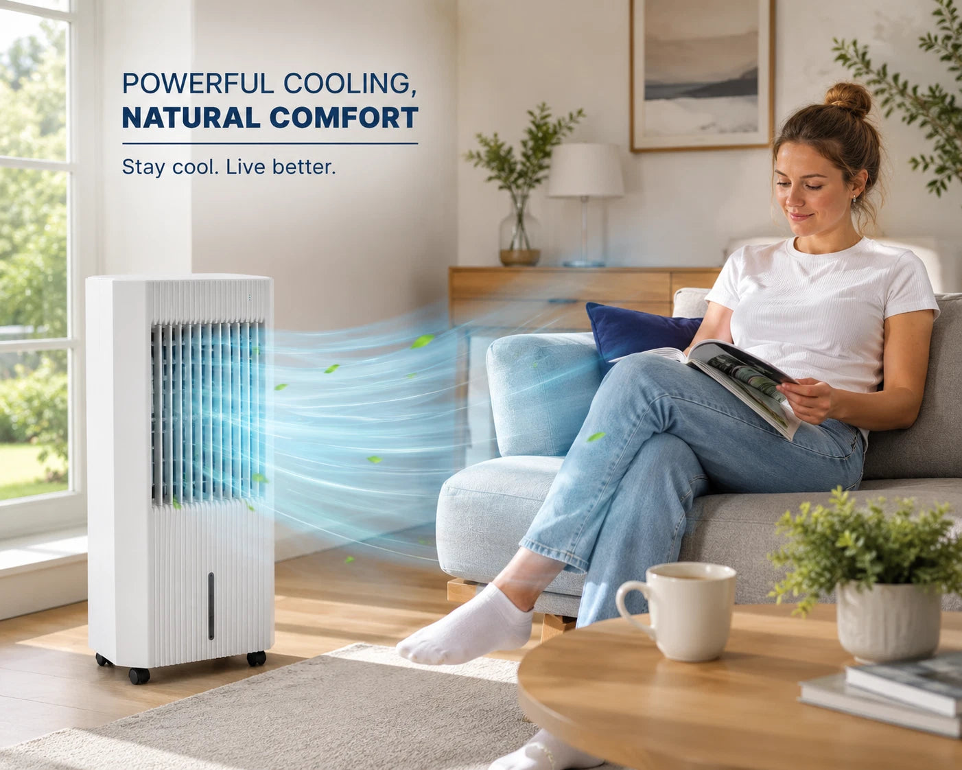 Air Cooler 5L Water Tank Portable Evaporative Cooling Fan Quiet Bedroom Office