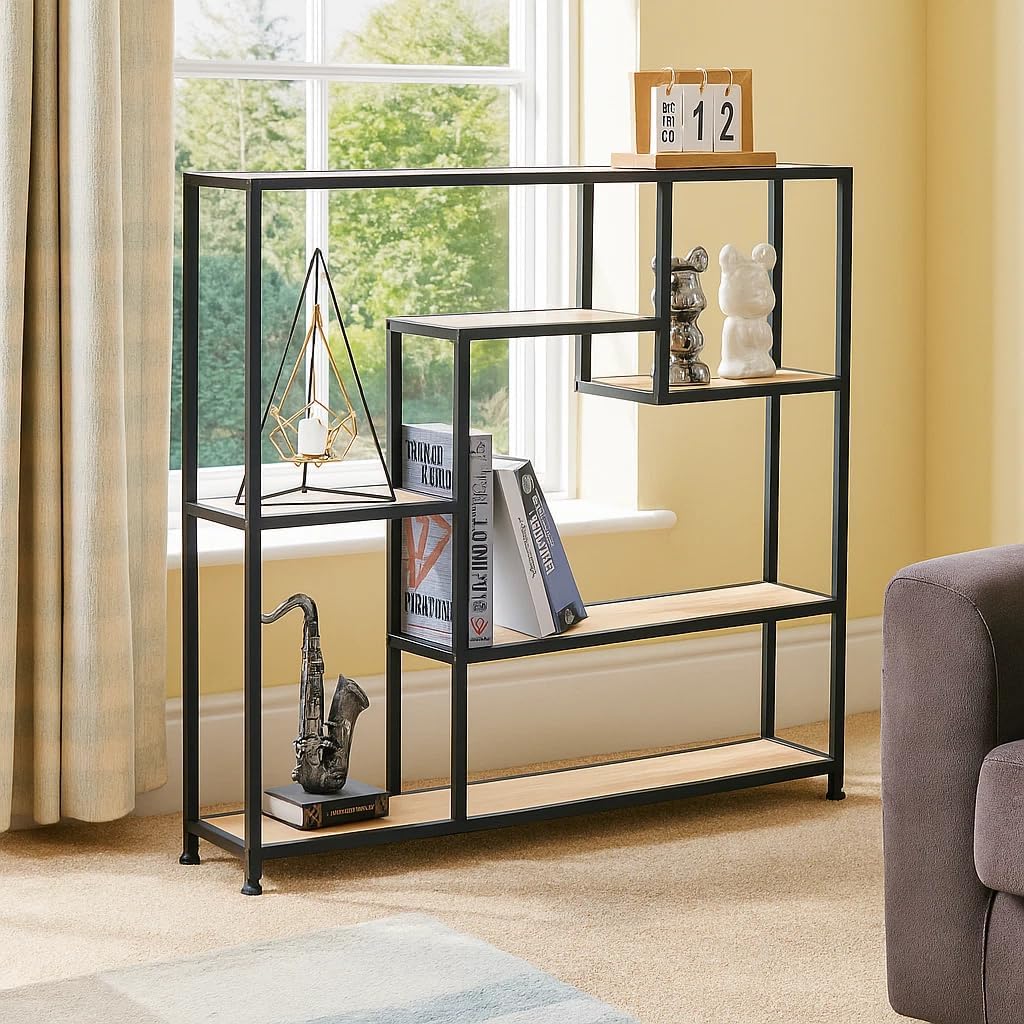 Bookcase Bookshelf 5 Tier Shelving Display Storage Unit Living Room Home Office 85x18x85 cm