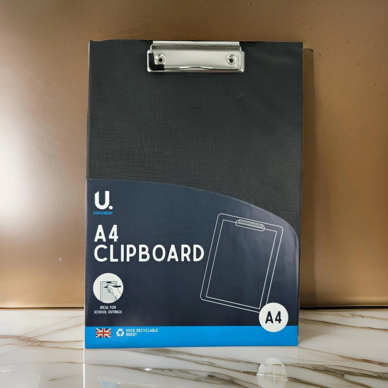 A4 Clipboard School Office Writing Pad Document File Storage Foolscap - BLACK