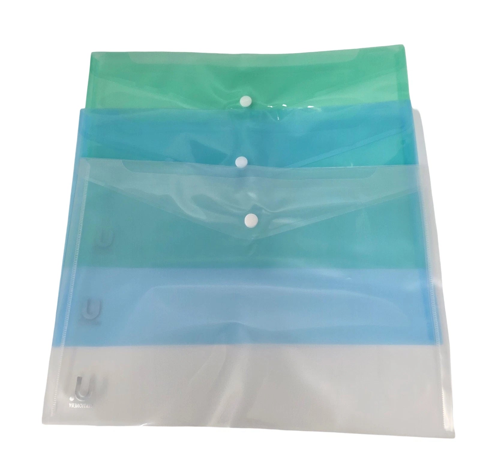 A4 Document Wallets Plastic Stud Close Files | Filing Folders for Home, School & Office Use