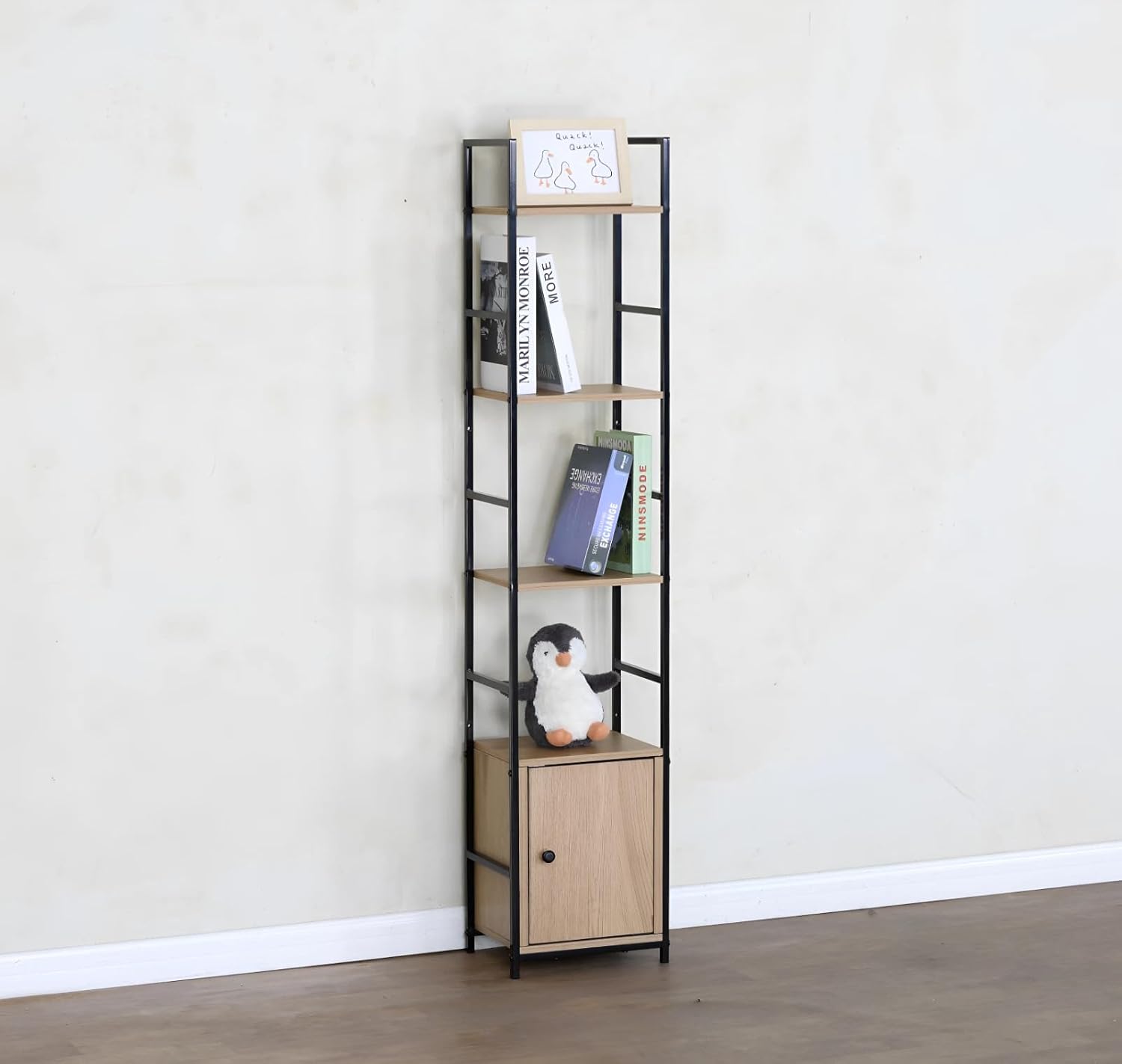 4 Tier Ladder Shelf Bookcase Living Room Display Storage Cupboard Shelving Unit 29.1x23.5x144 cm