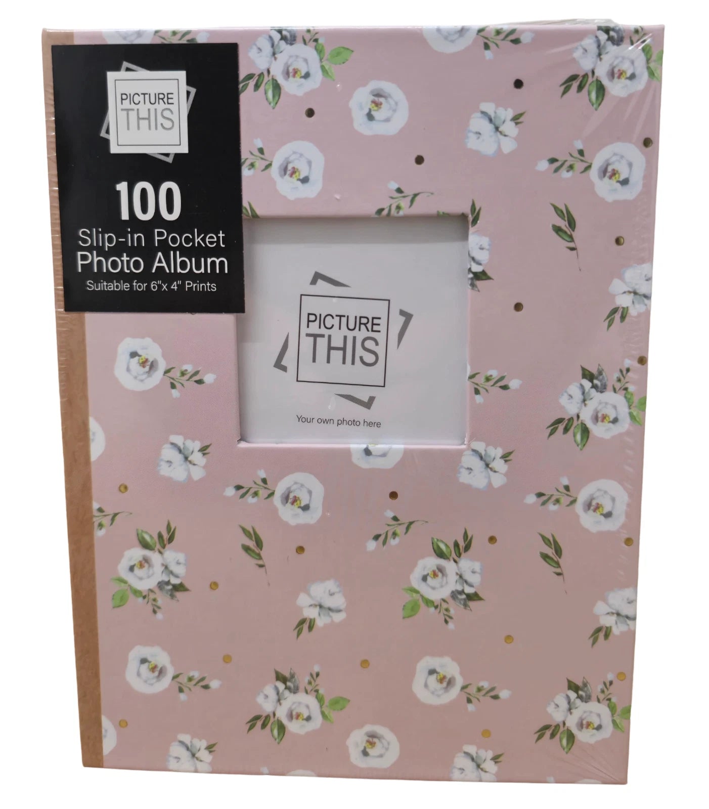 Slip-In Photo Album 6x4 Holds 100 Photos | Floral Design Family Memory Picture Album
