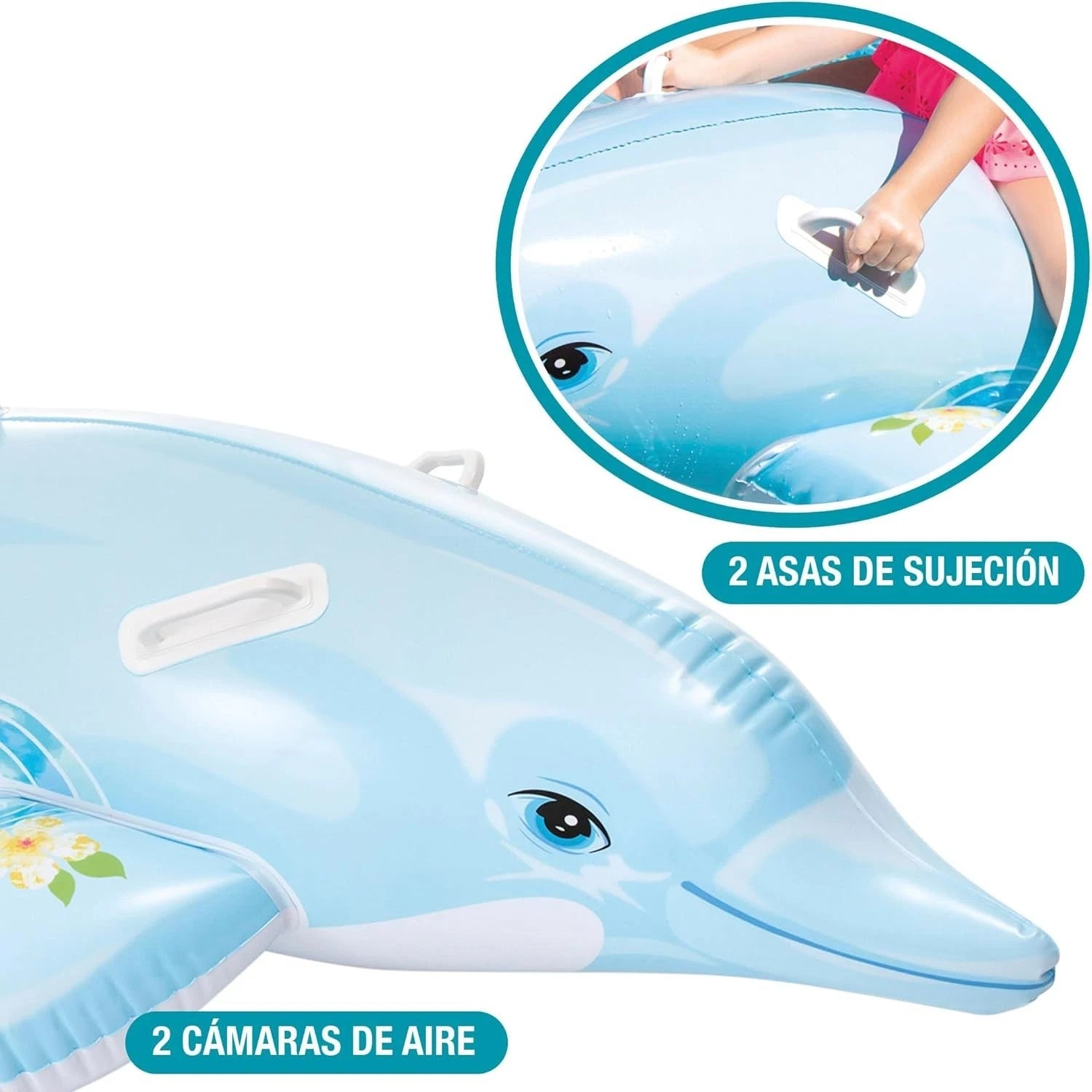 Kids Inflatable Dolphin Ride-On Pool Float | 175cm Swimming Toy for Summer Water Fun