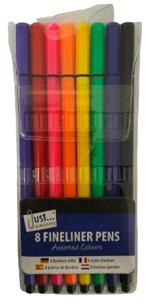 8 Fine Liner Pens Colour Set – Assorted Colouring Pens for Drawing, Sketching, Art & Creative Illustration