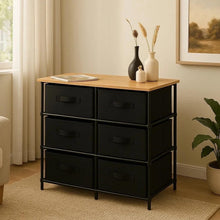 Load image into Gallery viewer, 6 Chest of Drawers Fabric Storage Wardrobe Cabinet Living Room Dresser Table 75x30x68 cm
