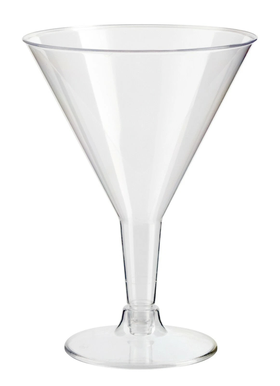 Set Of 6 Plastic Martini Glasses Clear Cocktail Drinking Glass 200ml 20cl