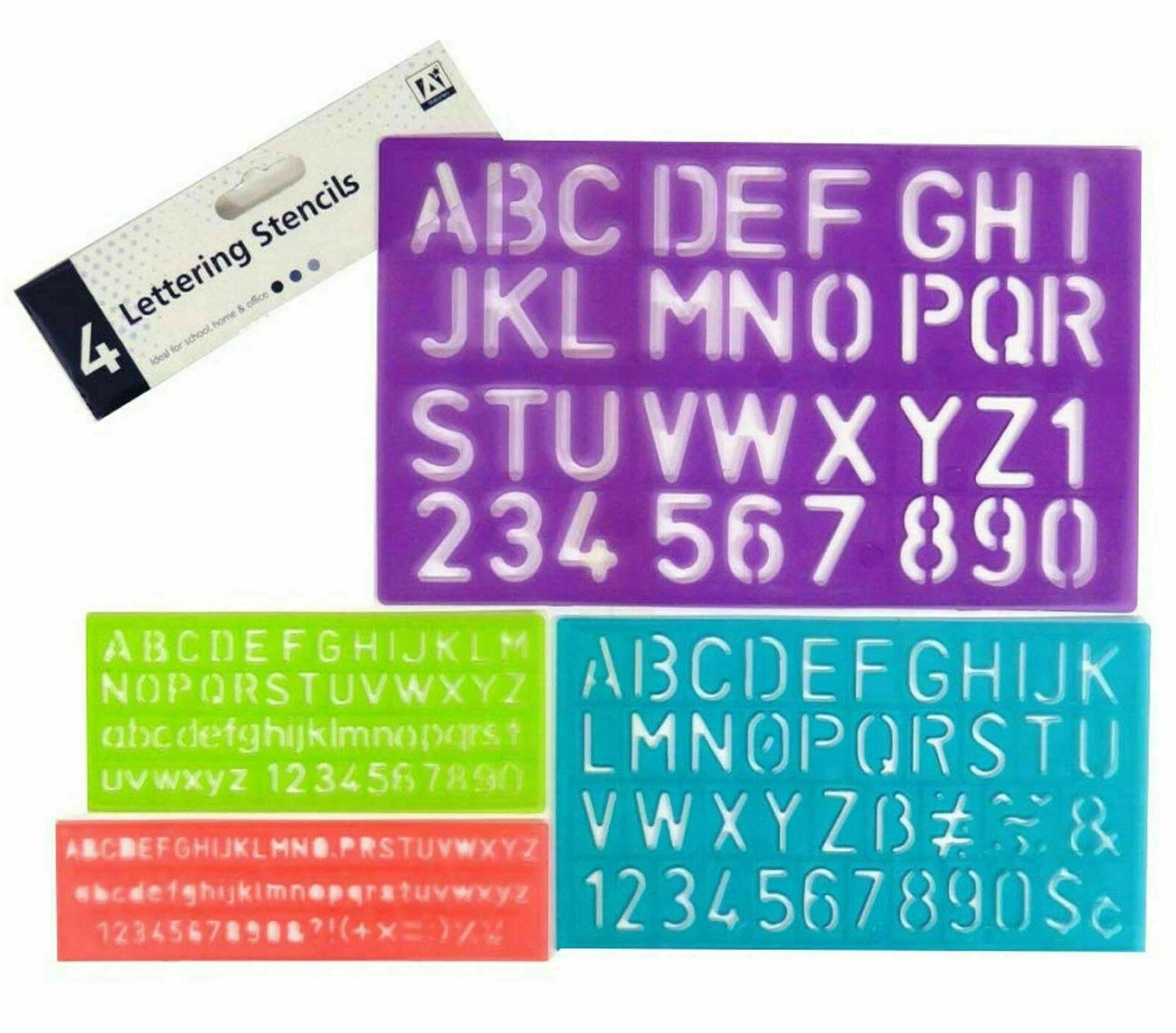 Letter Stencil Set Alphabet Letters Number Plastic Stencils Large Lettering 4pcs