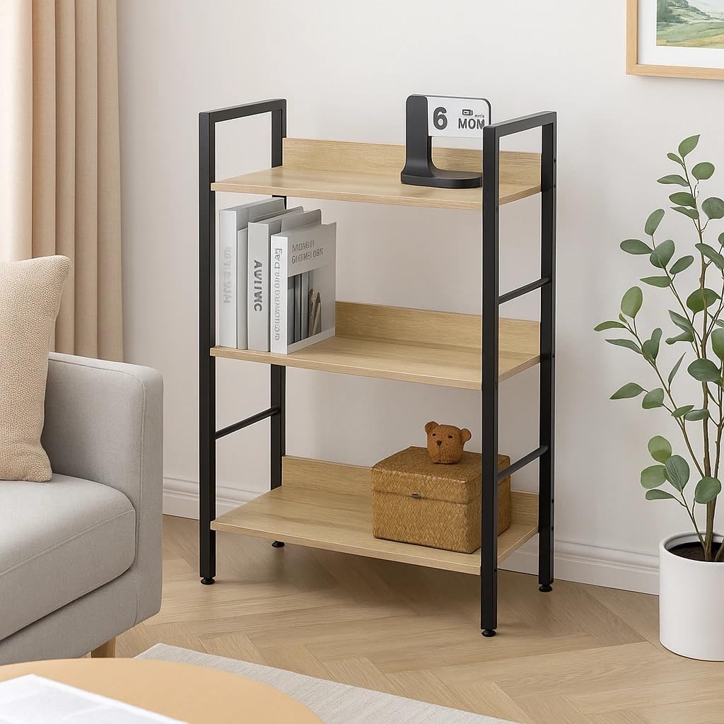 3 Tier Ladder Shelf Bookcase Living Room Display Shelving Unit Storage Rack 60×27.6×93 cm