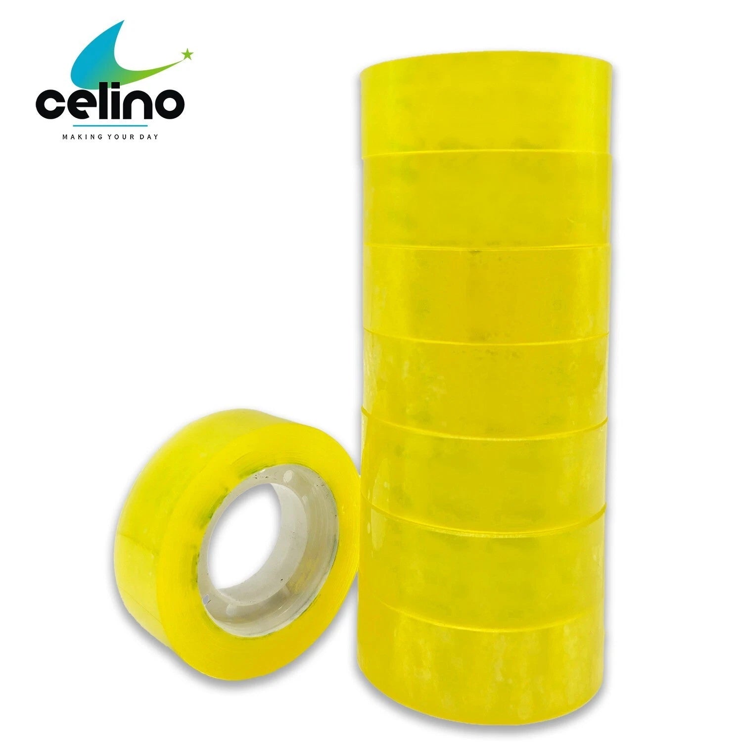8 x Clear Packing Tape Rolls | Celino Cellotape 18mm x 30m Strong Sellotape for Packaging & Office Use