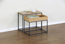 Load image into Gallery viewer, Nesting Coffee Tables Set of 2 Nest Stacking Side End Table Steel Metal Frame
