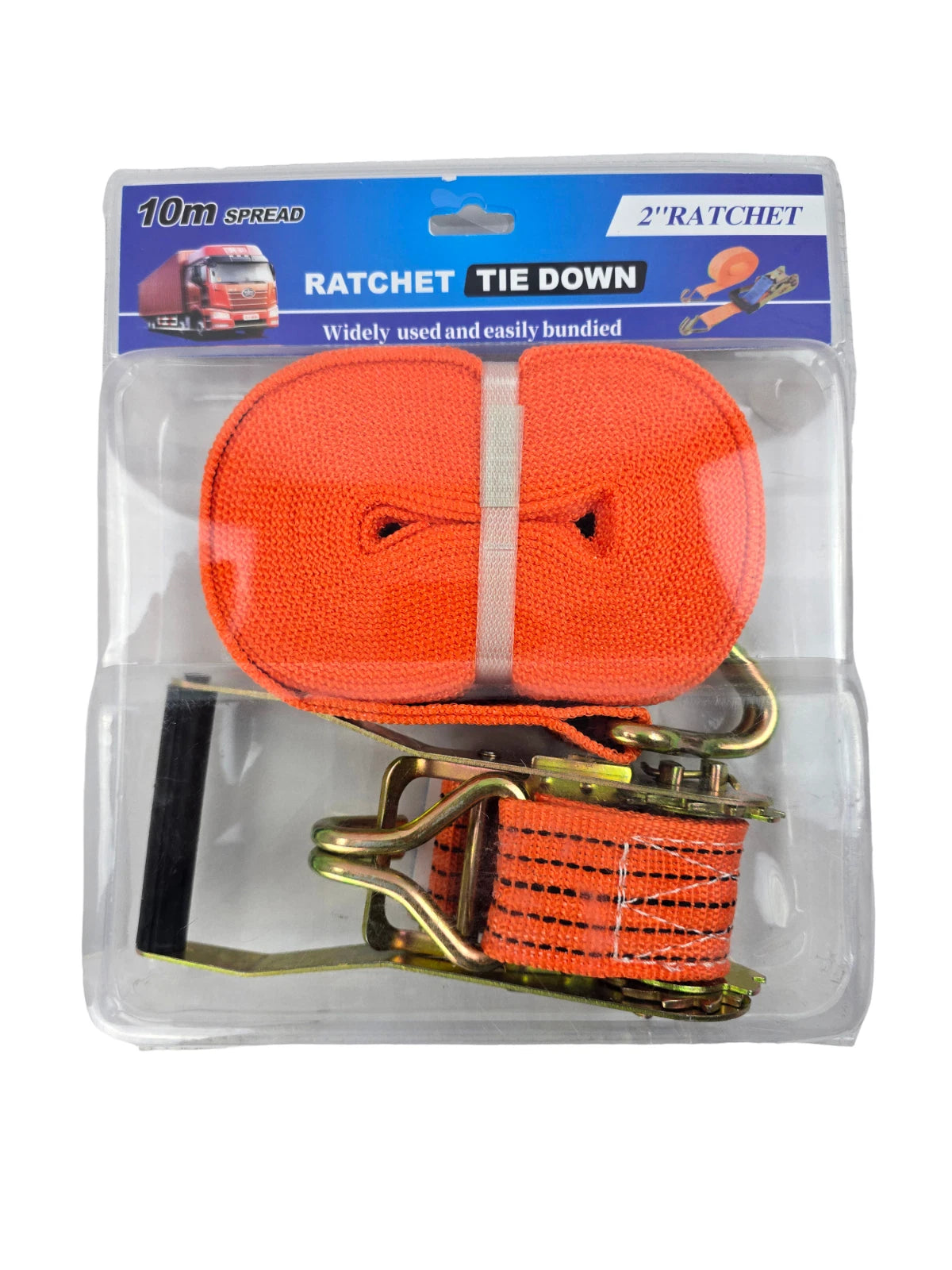 Heavy Duty Ratchet Tie Down Straps 50mm x 10m | 3000kg Lashing Cargo & Luggage Securing Straps