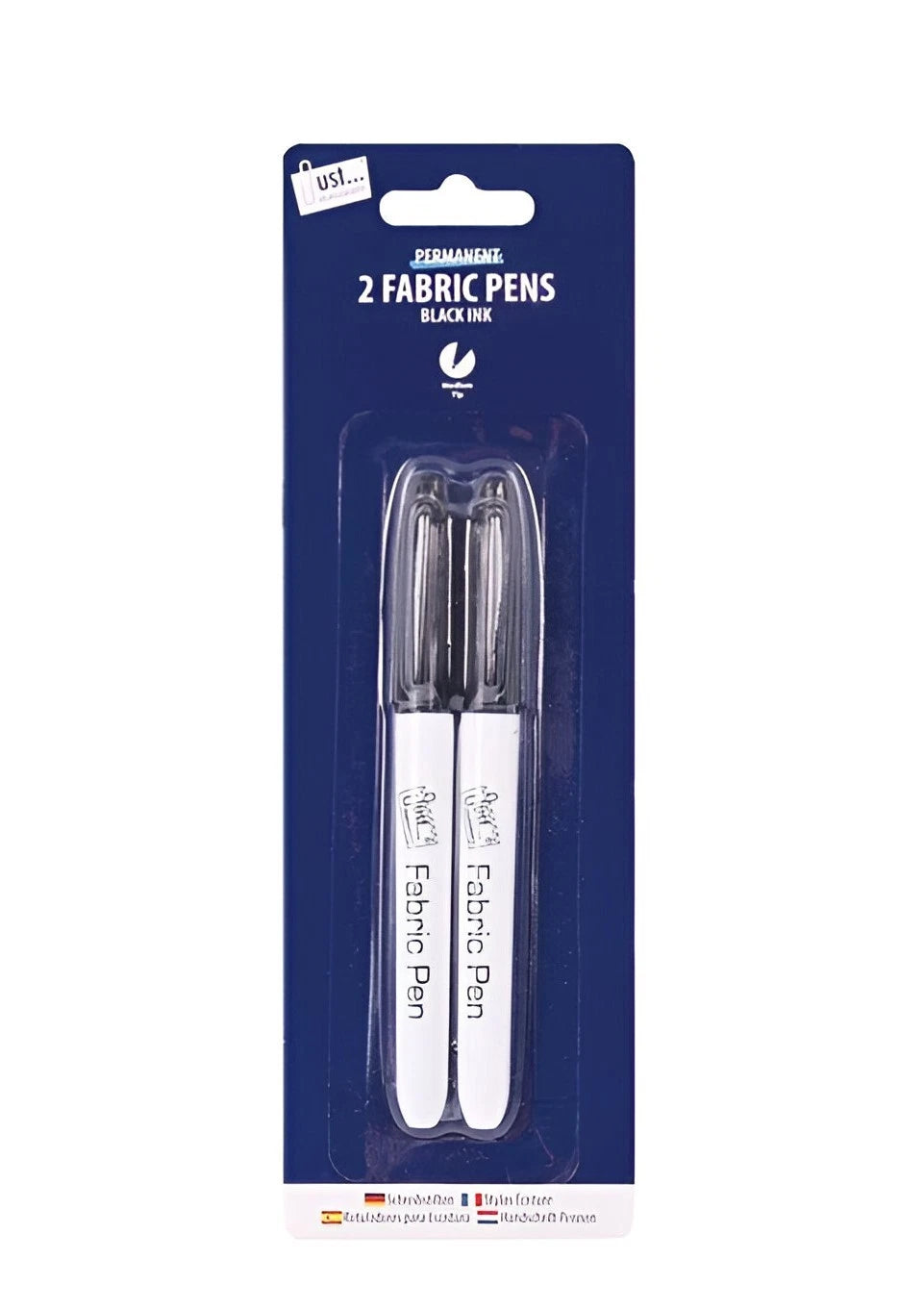 2 x Permanent Fabric Pens Clothes Textile Label Laundry Waterproof Marker Pen