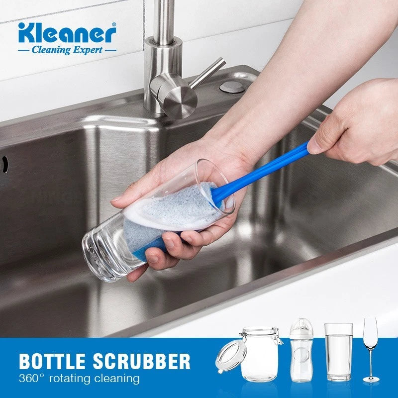 Long Handle Glass Bottle Brush Scourer Scrubbing Hanging Washing Up Deep Clean