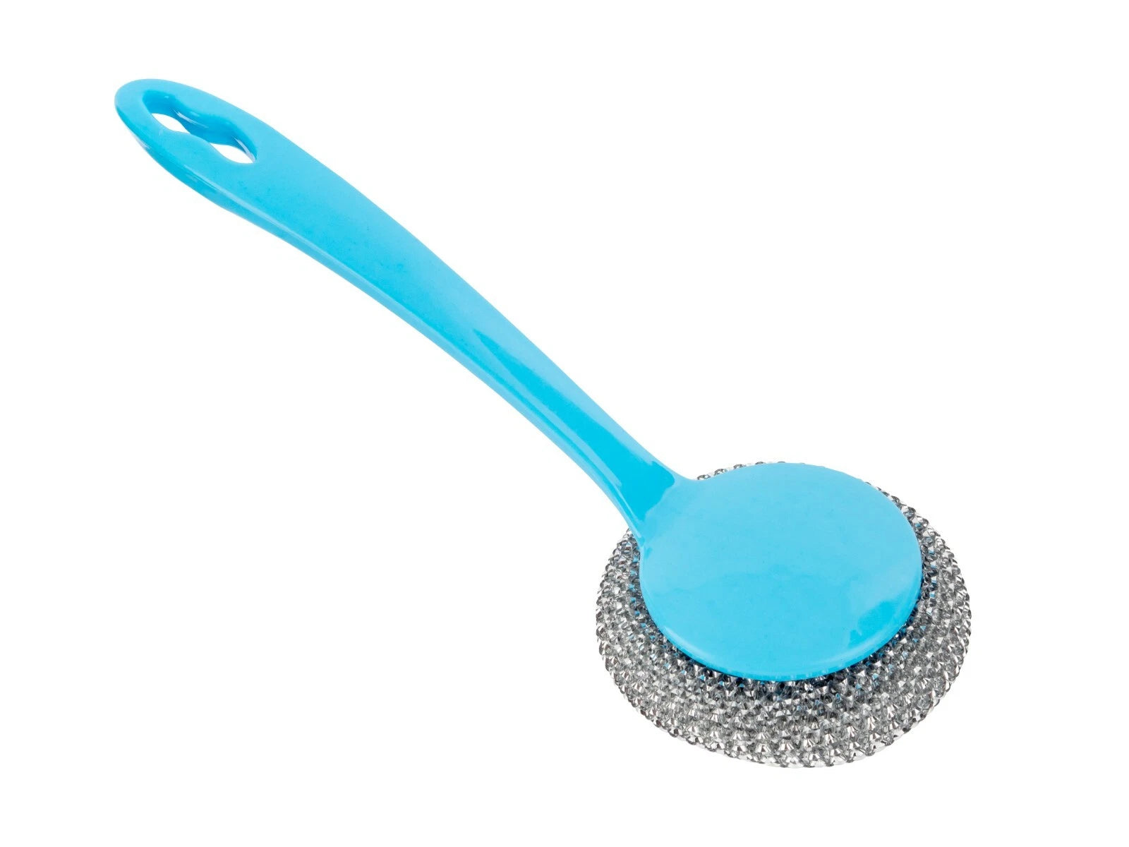 Kitchen Stainless Steel Sponges Scourer with Long Handle Non Scratch + 1 Refill