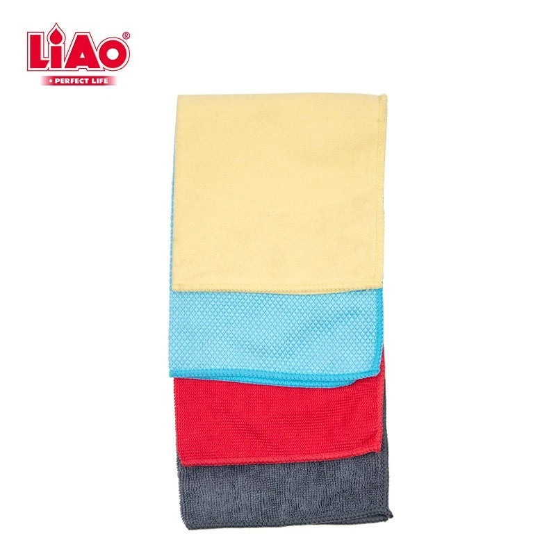 4 x Microfibre Cleaning Cloths | Soft Super Absorbent Cloths for Kitchen, Bathroom, Car & Glass Cleaning