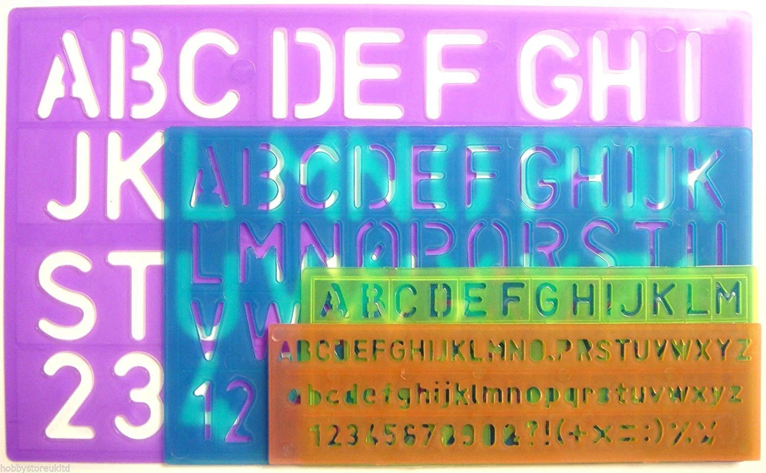 Letter Stencil Set Alphabet Letters Number Plastic Stencils Large Lettering 4pcs