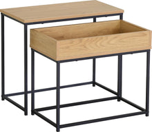 Load image into Gallery viewer, Nesting Coffee Tables Set of 2 Nest Stacking Side End Table Steel Metal Frame
