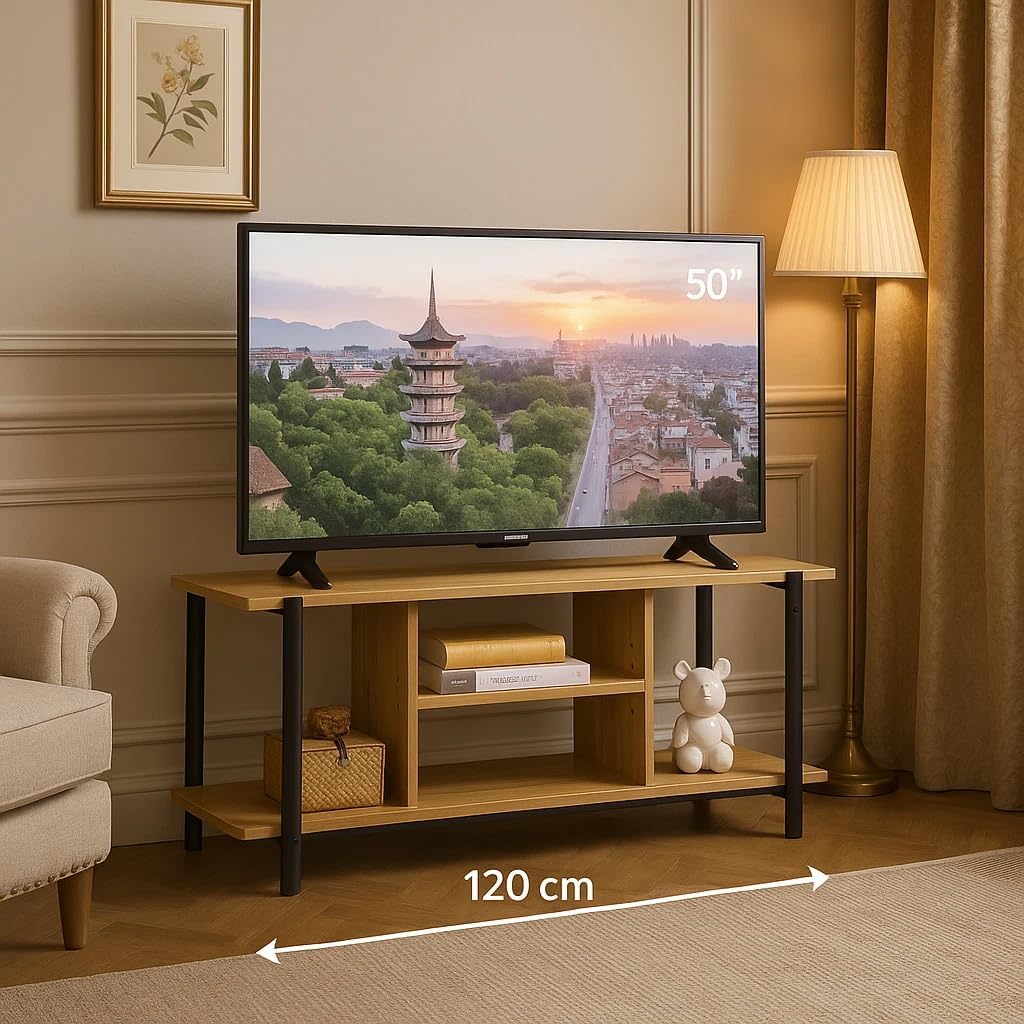 120cm TV Stand Cabinet with Storage Shelf – Modern TV Console Unit for Living Room & Bedroom