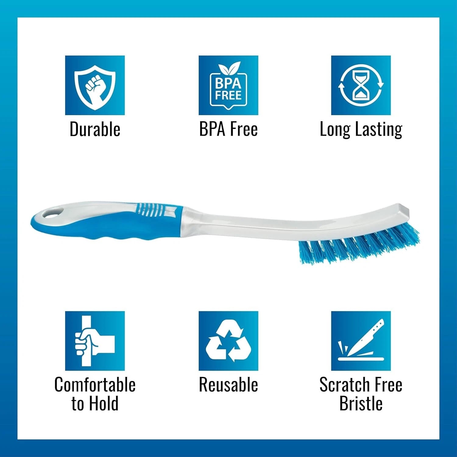 Grout & Tile Brush Mould Bathroom Cleaning Stain Remover Stiff Narrow Washable