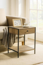 Load image into Gallery viewer, Side Table With Drawer Storage 2 Tier Living Room Bedroom Furniture Sofa End 40x40x50 cm
