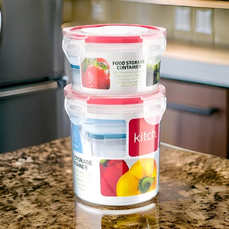 2 Pack Airtight Food Storage Containers with Clip Lock Lids – BPA Free Kitchen Storage Boxes 300ml & 500ml