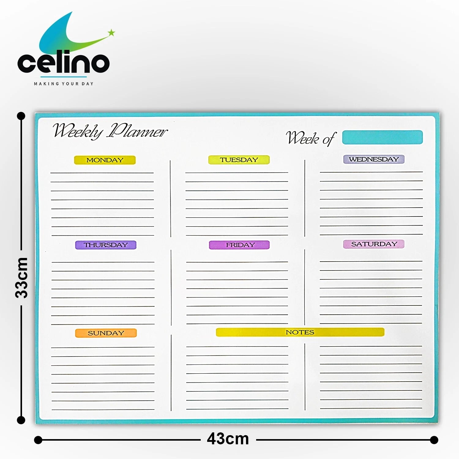 A3 Whiteboard Magnetic Weekly Planner Calendar Fridge Daily Schedule Notepad