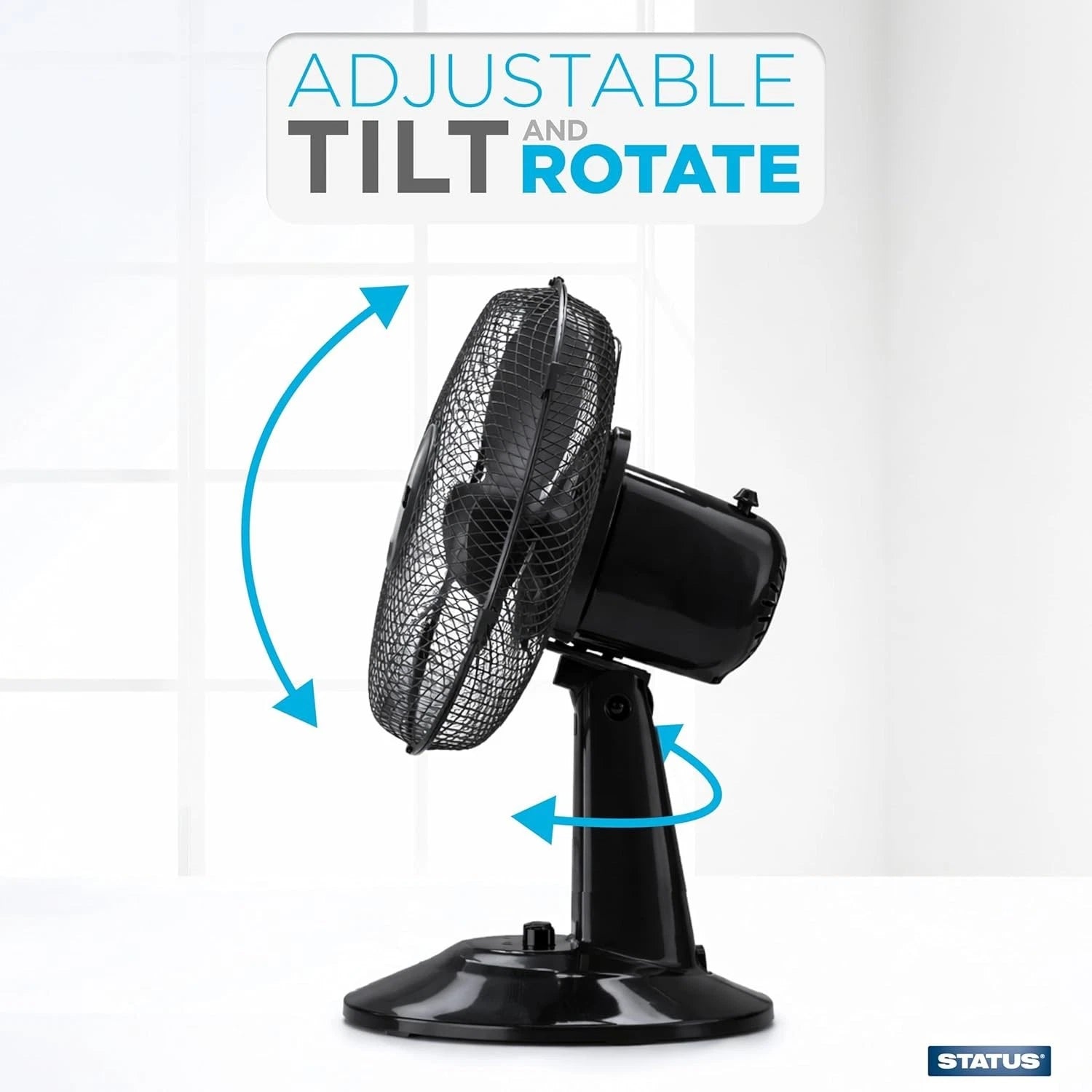 12 Inch Desk Fan Oscillating Table Fan 3 Speed Summer Cooling Home Office Black