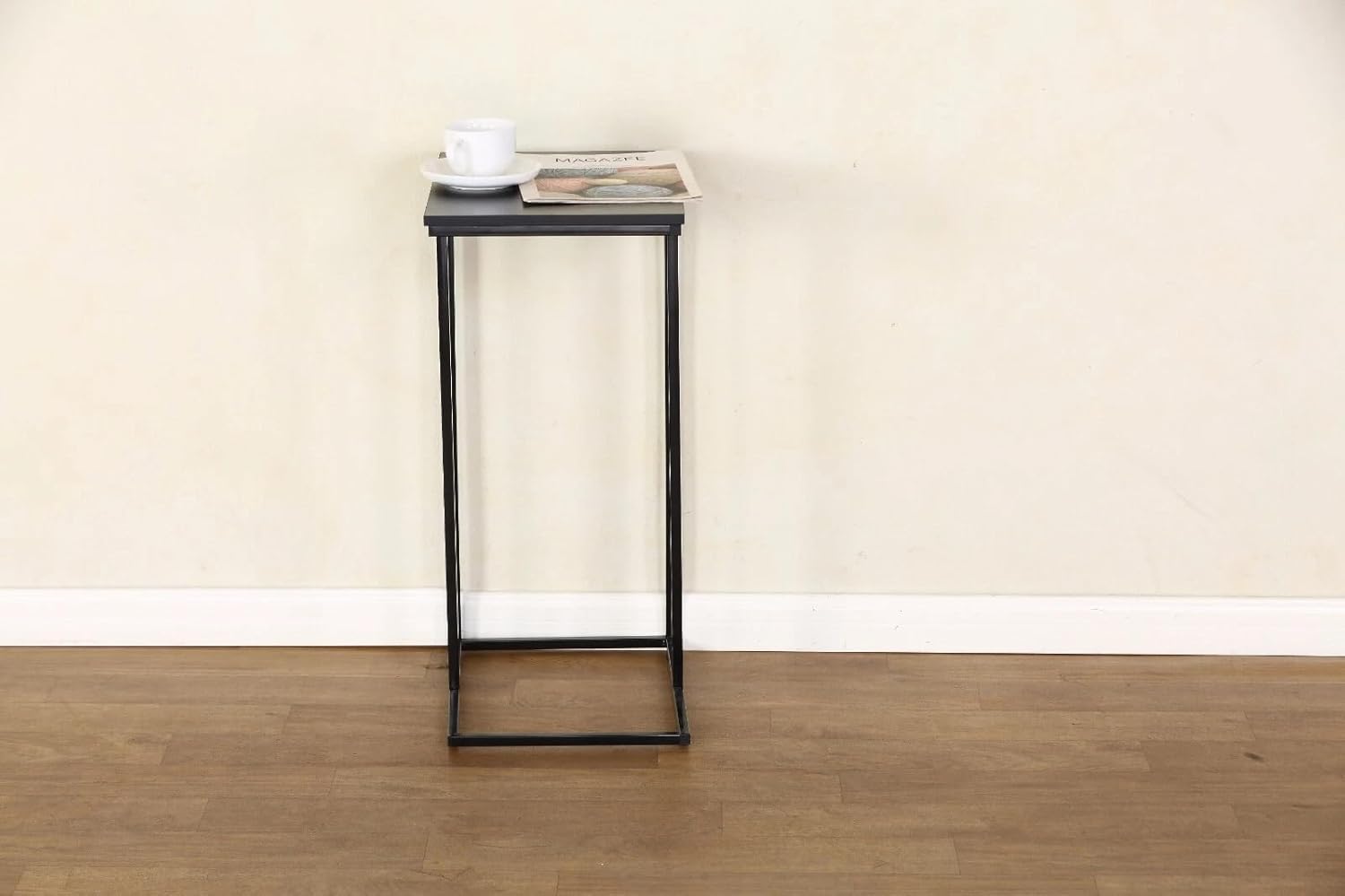 Side Table Sofa Bedside End Living Room Bedroom Coffee Snack Laptop C Shaped 40×30×66 cm