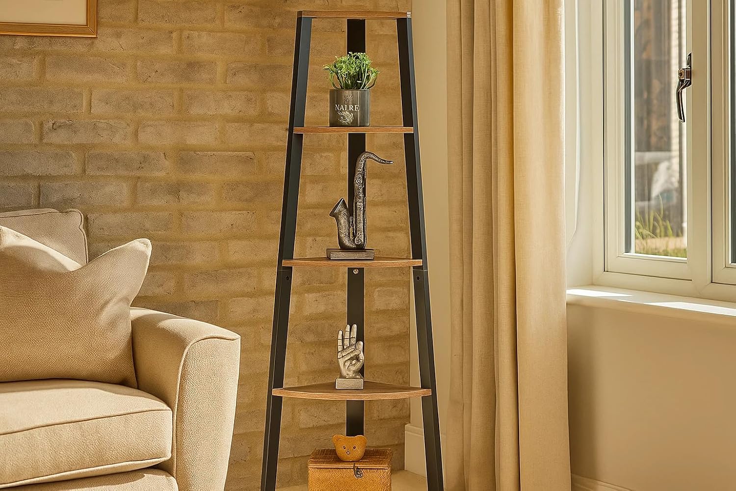 Bookshelf 5 Tier Storage Rack Plant Steel Frame Living Room Office Study Hallway 54x38x160 cm