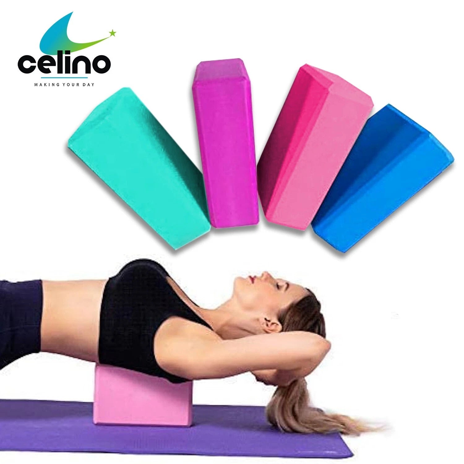 Yoga Block Lightweight EVA Foam High Density Non-Slip Brick Workout Fitness Gym