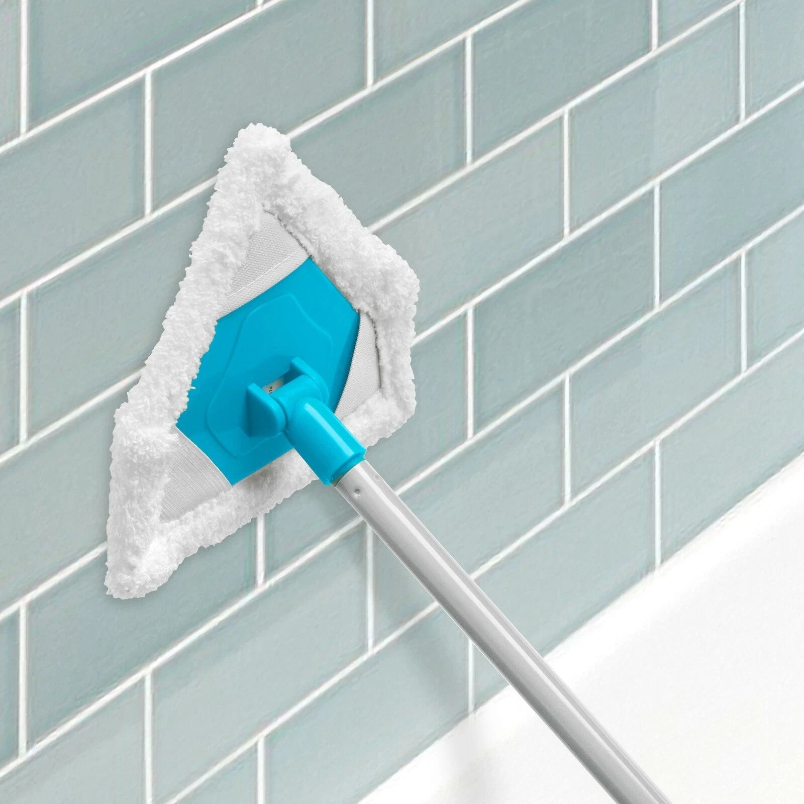 Telescopic Triangle Mop Microfibre Bathroom Kitchen Shower Tile Glass Cleaning