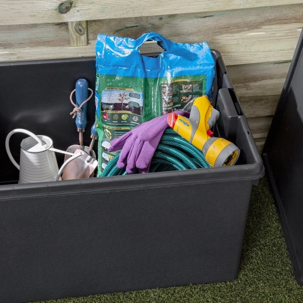 96L Heavy Duty Plastic Storage Box with Lid – Recycled Stackable Storage Container for Home & Office