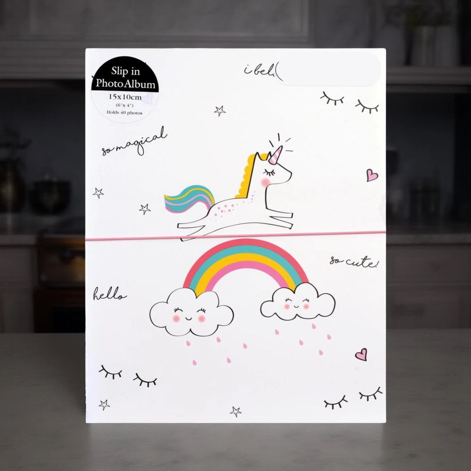 Slip-In Photo Album 6x4 Holds 40 Photos | Slim Unicorn Design Family Memory Book for Birthday & Gifts
