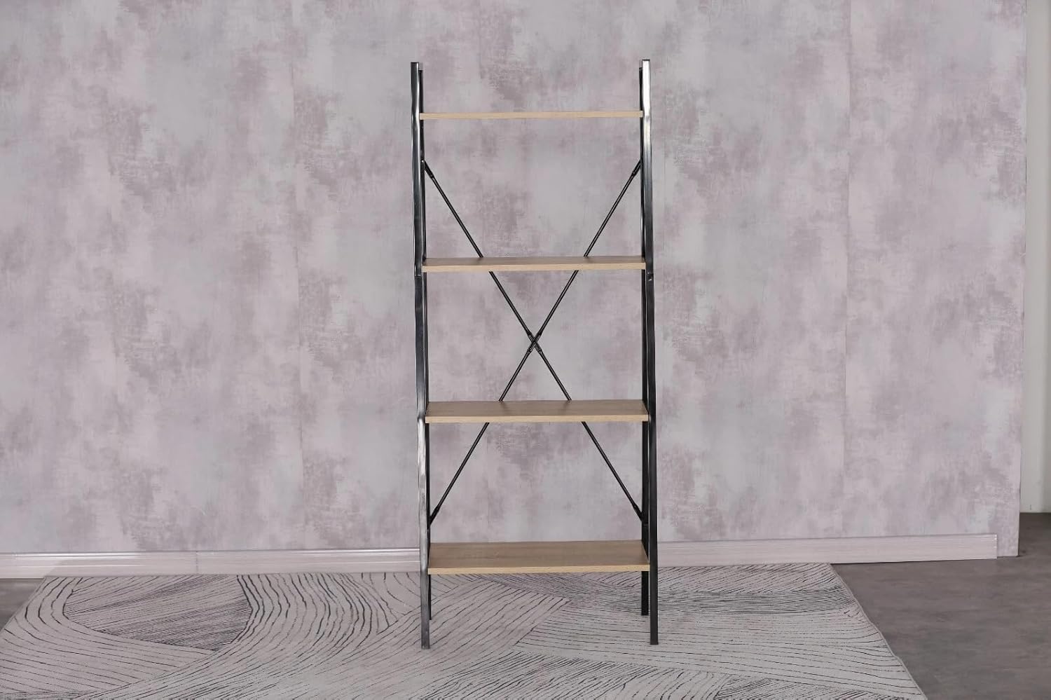 4 Tier Ladder Shelf Bookcase Living Room Plant Display Storage Shelving Unit 60x32x148 cm