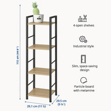 Load image into Gallery viewer, 4 Tier Ladder Shelf Bookcase Tall Living Room Display Storage Shelving Unit 29.1×23.5×112 cm
