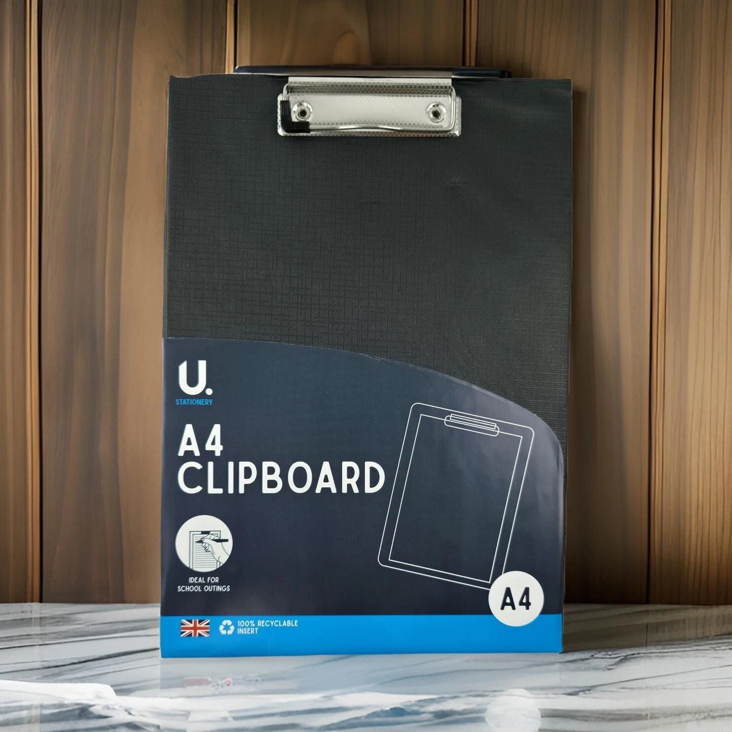 A4 Clipboard School Office Writing Pad Document File Storage Foolscap - BLACK