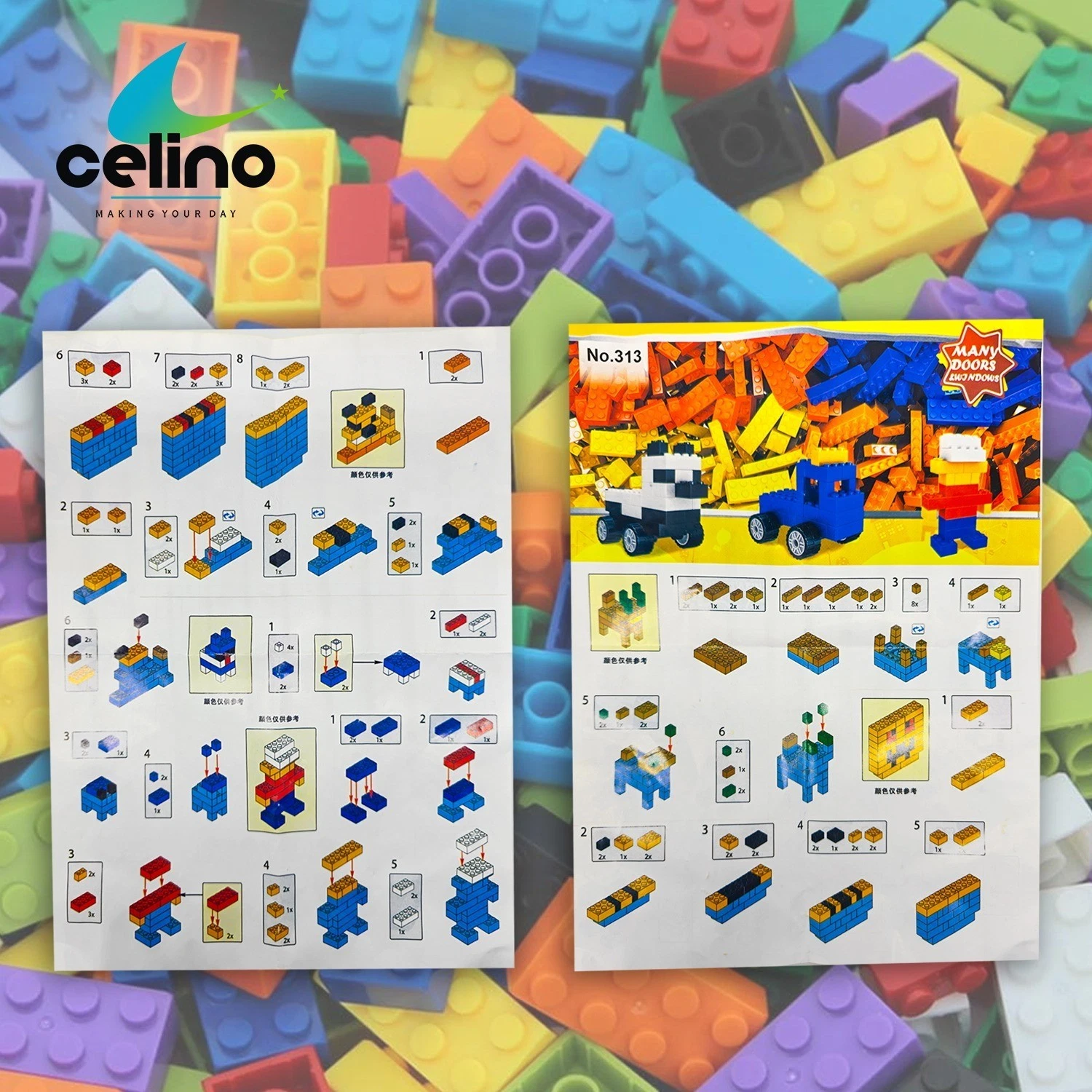 1000 Pcs Assorted Construction Building Blocks Bricks Set Kids Children Toy Gift