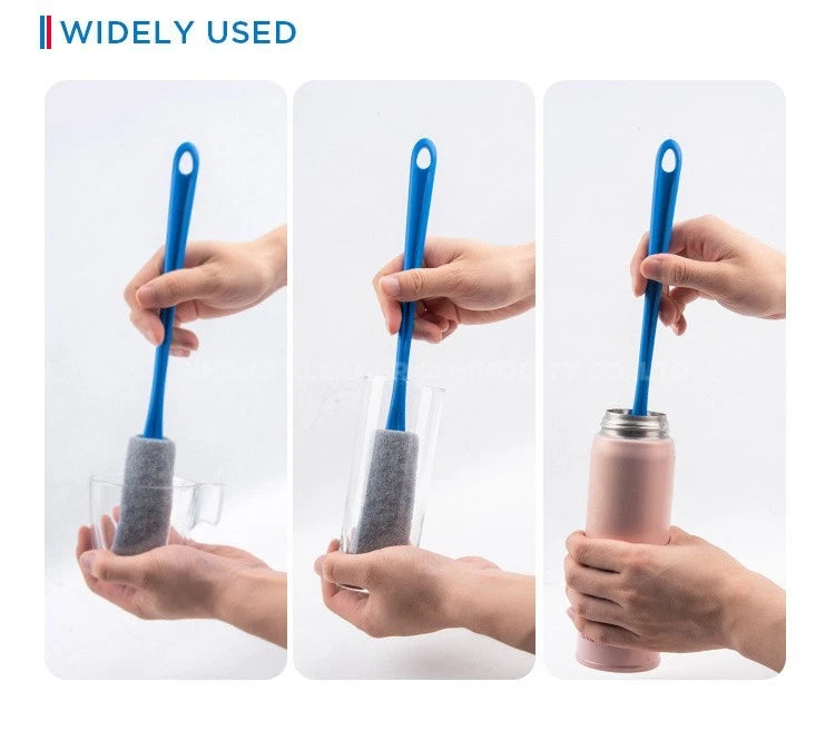 Long Handle Glass Bottle Brush Scourer Scrubbing Hanging Washing Up Deep Clean