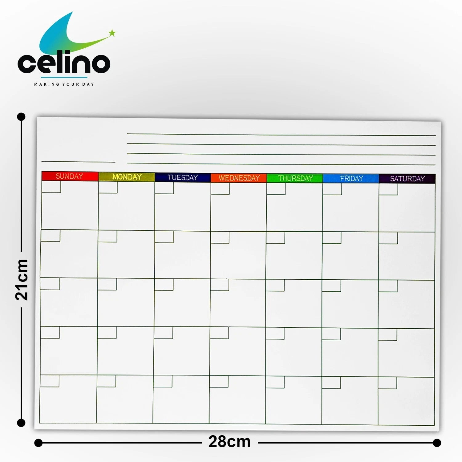 CALENDER Fridge Board Magnetic Notice Memo Weekly Planner Dry Wipe Whiteboard