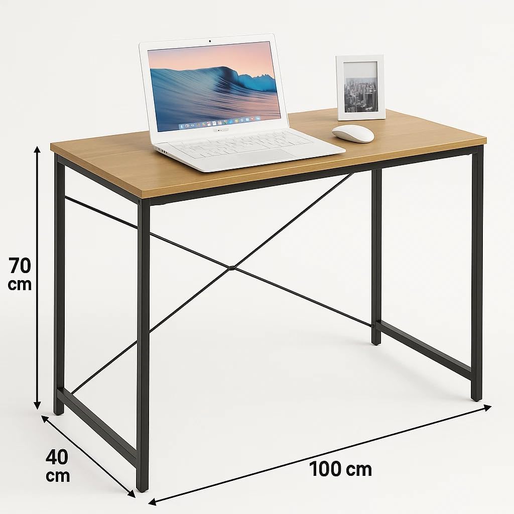 Computer Desk Table 100cm – PC & Laptop Workstation for Home Office, Study & Writing