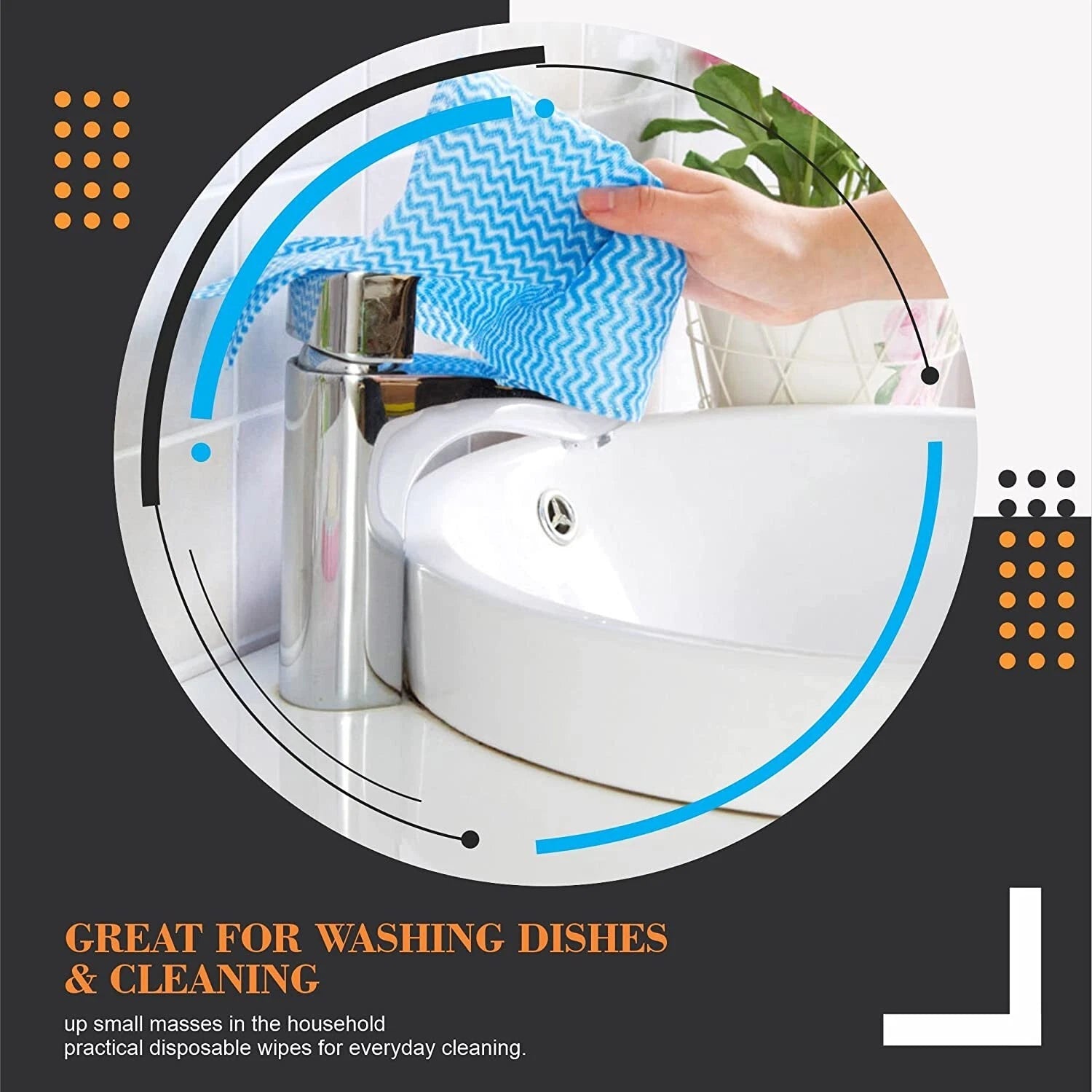 40 Pack All Purpose Cleaning Cloths Blue | Hygienic Kitchen & Home Cleaning Wipes J-Type