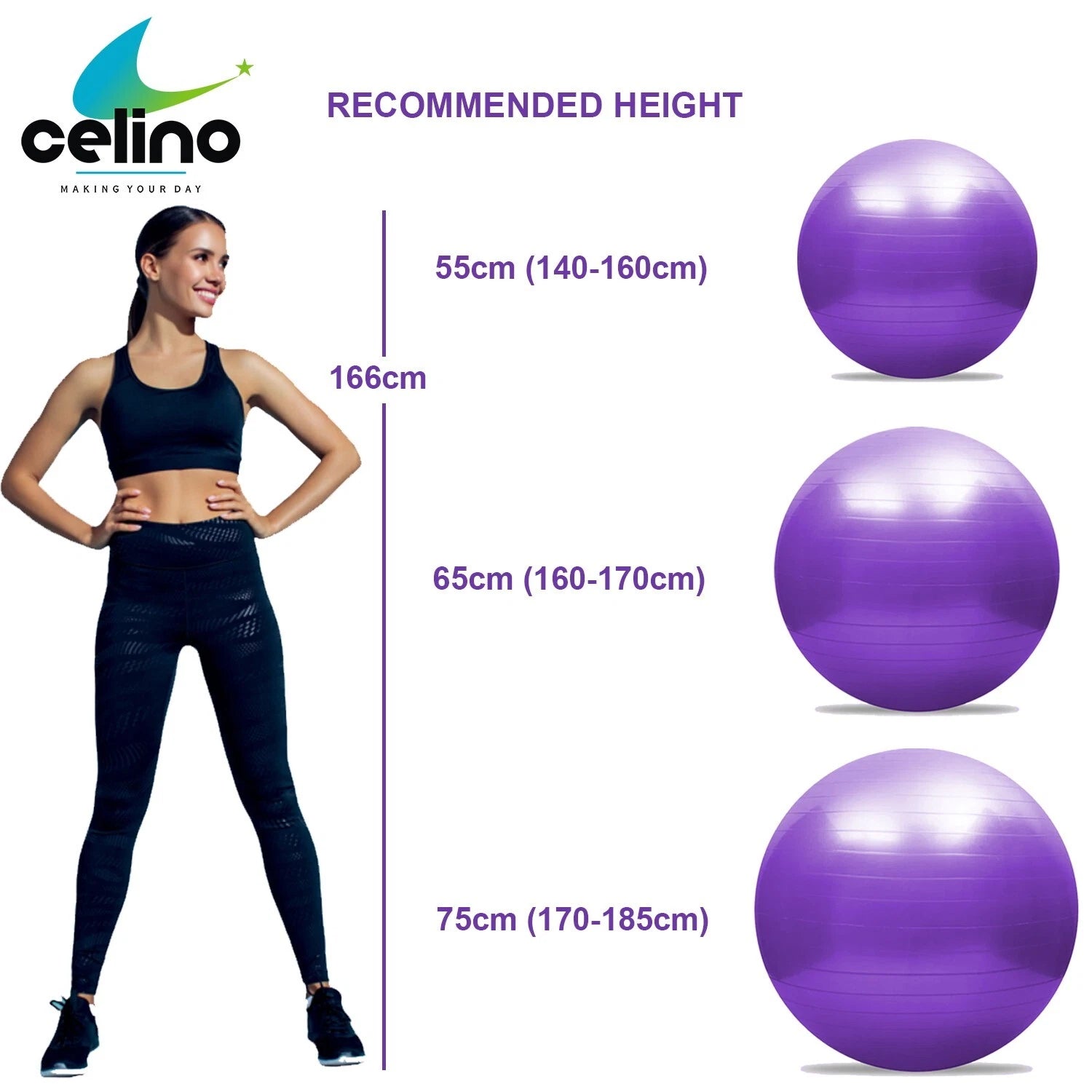 Gym Ball Exercise Fitness Yoga 55cm 65cm 75cm Fitness Pregnancy Swiss Pilates