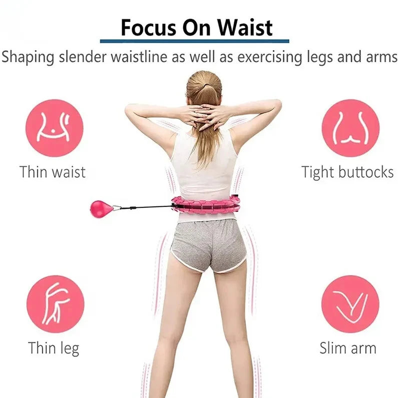 24 Knots Weighted Hula Hoop with Ball Adjustable Fitness Weight Loss Exercise UK